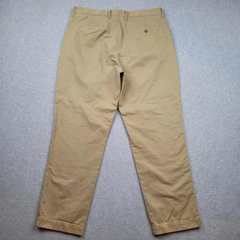 J. Crew Oarsman Broken In Straight Pants Mens 34x30 Khaki Tan Chino Cotton
